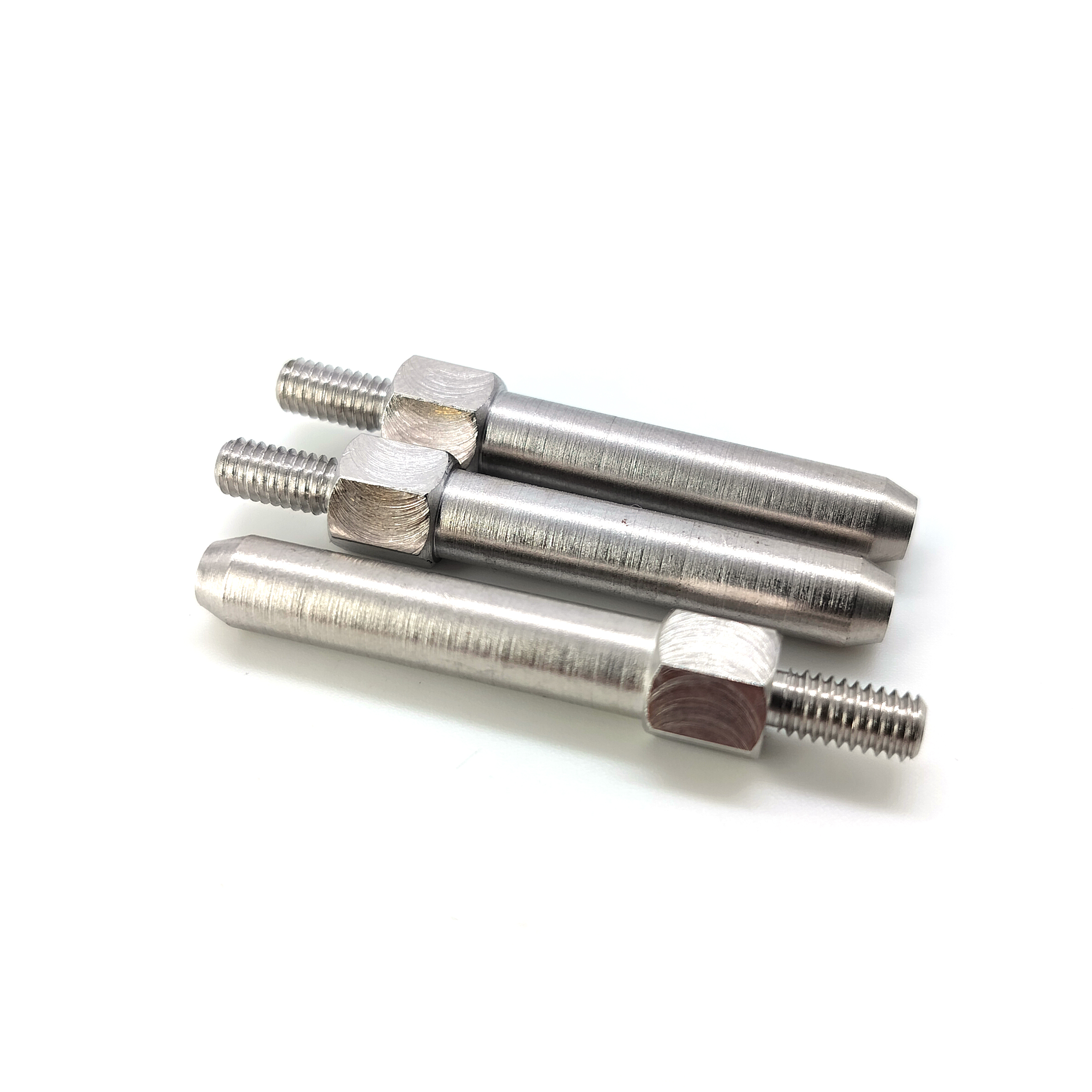 不锈钢色单头六角牙杆